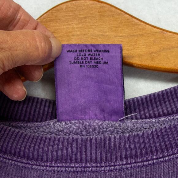 Women's XL AUTHENTIC PIGMENT Oversize Purple Christmas Snowman Sweatshirt - Picture 4 of 6